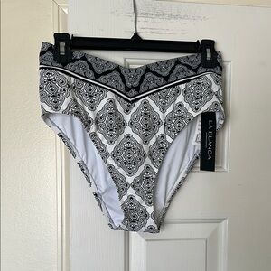 La Blanca Black and White High-Waisted Bikini Bottom
